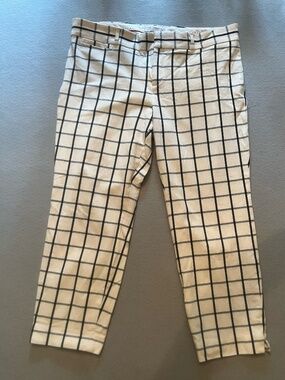 Banana Republic Sloan Fit Windowpane Cropped Pants